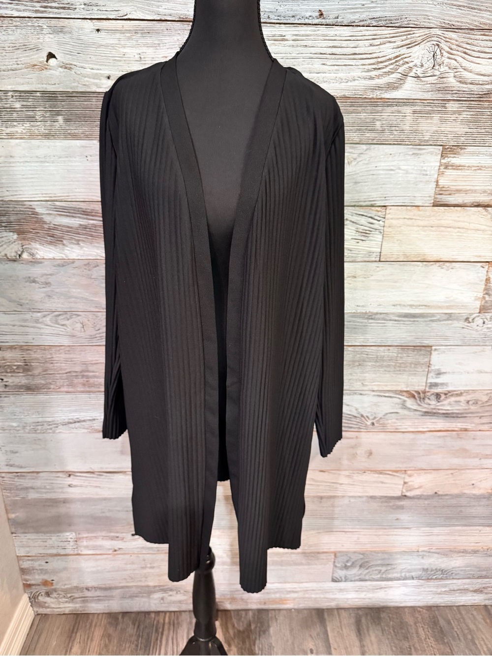 NWT Marc New York Black Open-Front Ribbed Long Cardigan
